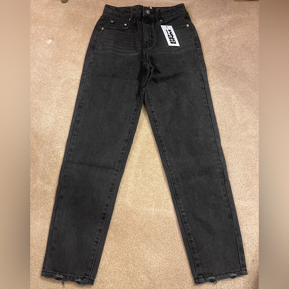 Black denim princess polly straight leg jeans